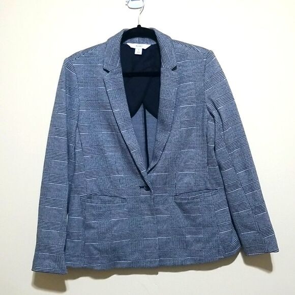 Old Navy Plaid and White Plaid Blazer Sz Medium - Picture 1 of 7